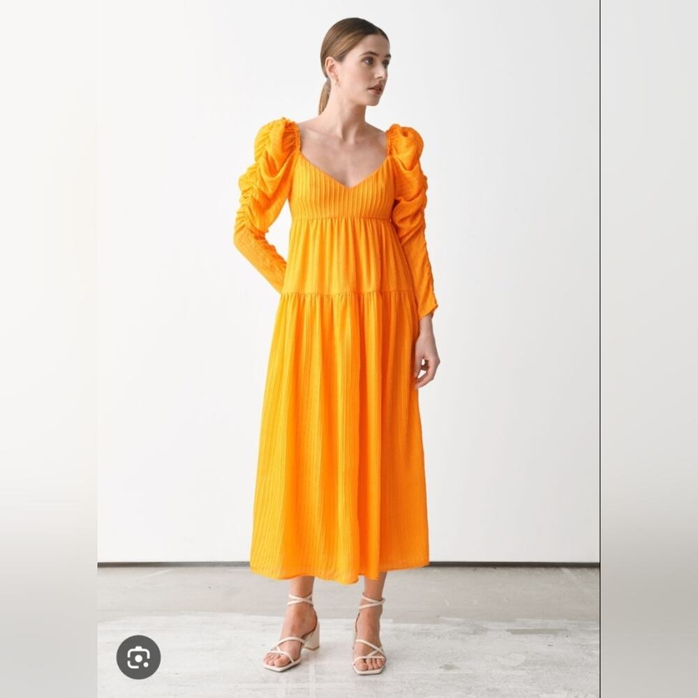 NEW Rejina Pyo Midi Dress Size 4 Mulberry Silk Puff Sleeve Feminine Romantic